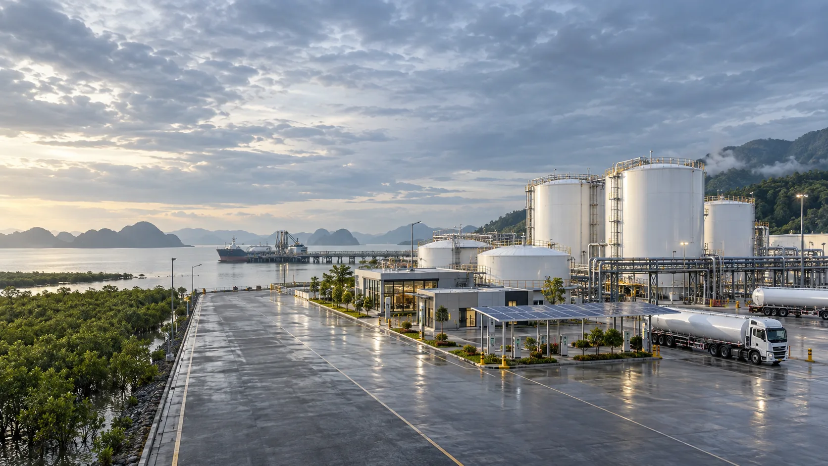 Bồn năng lượng và logistics khí ven biển
